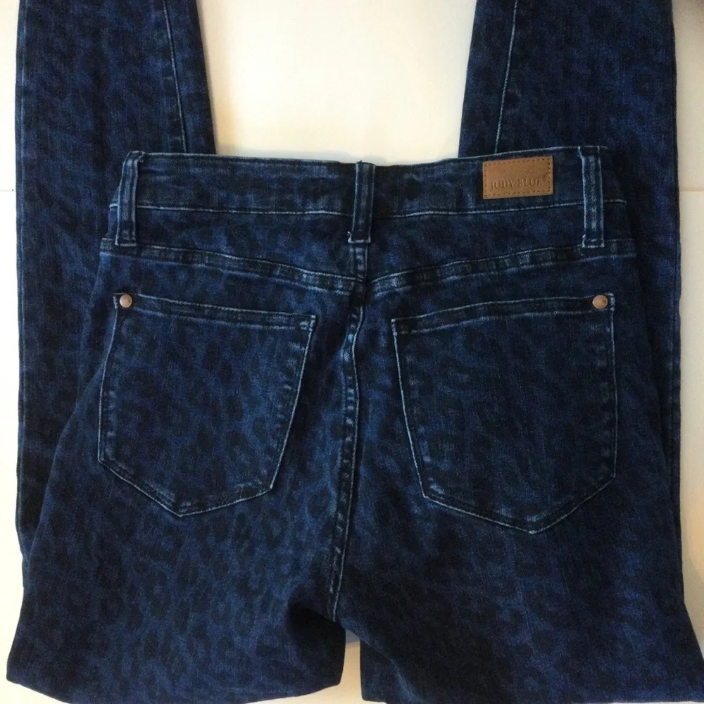Judy Blue Los Angeles Patterned Denim Blue Jeans Skinny Fit Chic Size 5/27 - Picture 2 of 9